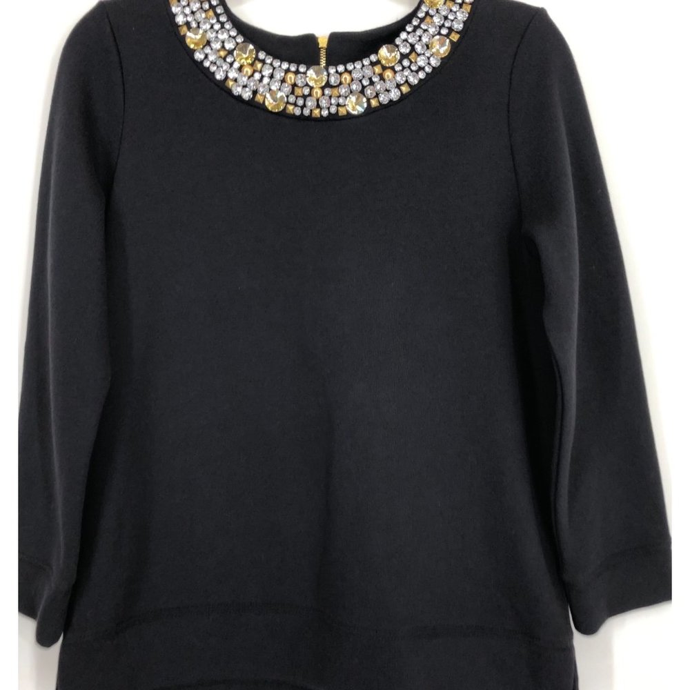 Juicy Couture black sweatshirt with rhinestones around neckline
